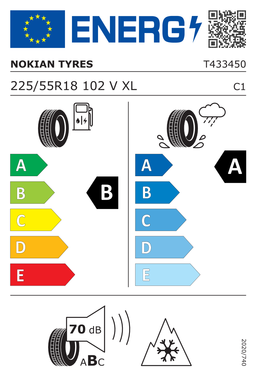 EU-Reifenlabel für NOKIAN SEASONPROOF 2 225/55 R18 102V