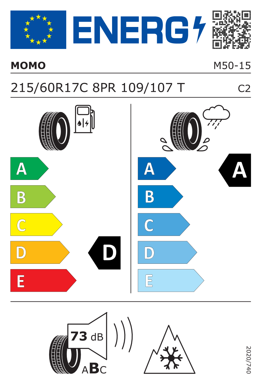 EU-Reifenlabel für MOMO TIRES M50 ALLSEASON VAN 215/60 R17 109/107T