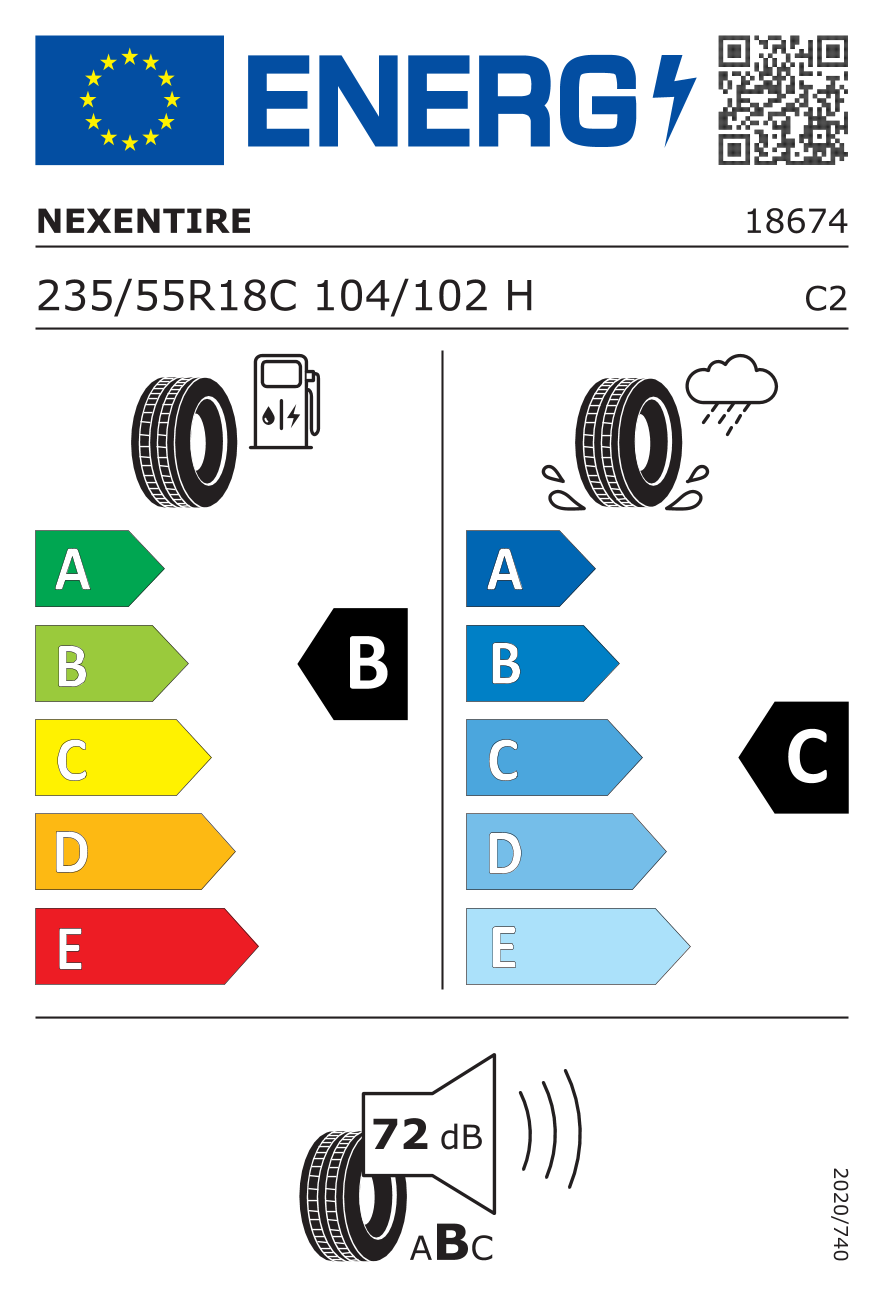 EU-Reifenlabel für NEXEN ROADIAN CTX 235/55 R18 104/102H