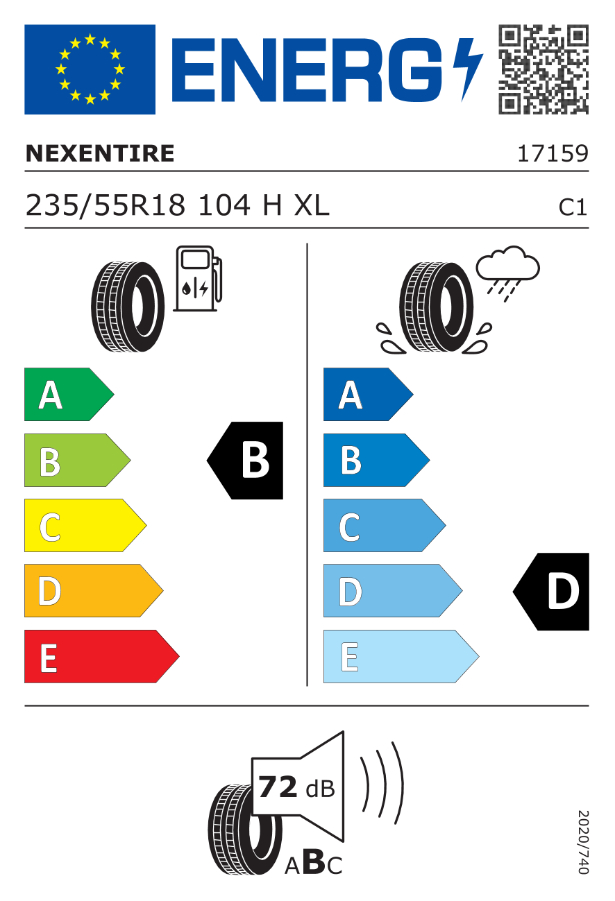 EU-Reifenlabel für NEXEN ROADIAN CTX 235/55 R18 104H