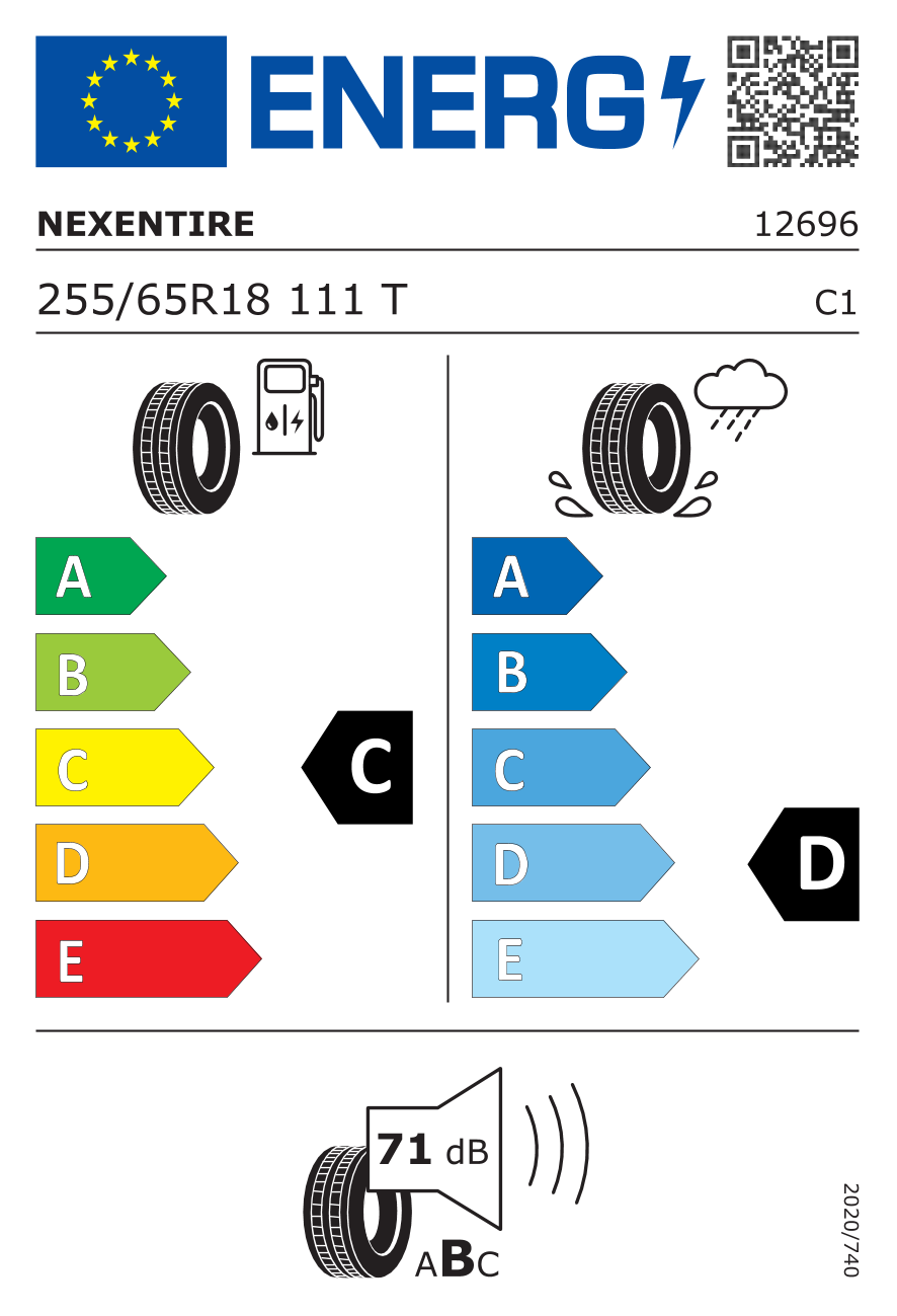 EU-Reifenlabel für NEXEN ROADIAN HTX RH5 255/65 R18 111T
