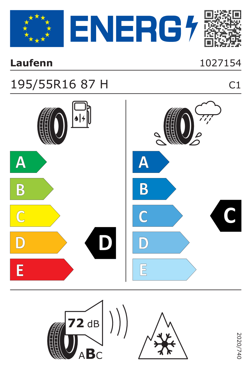 EU-Reifenlabel für LAUFENN I-FIT (LW31+) 195/55 R16 87H